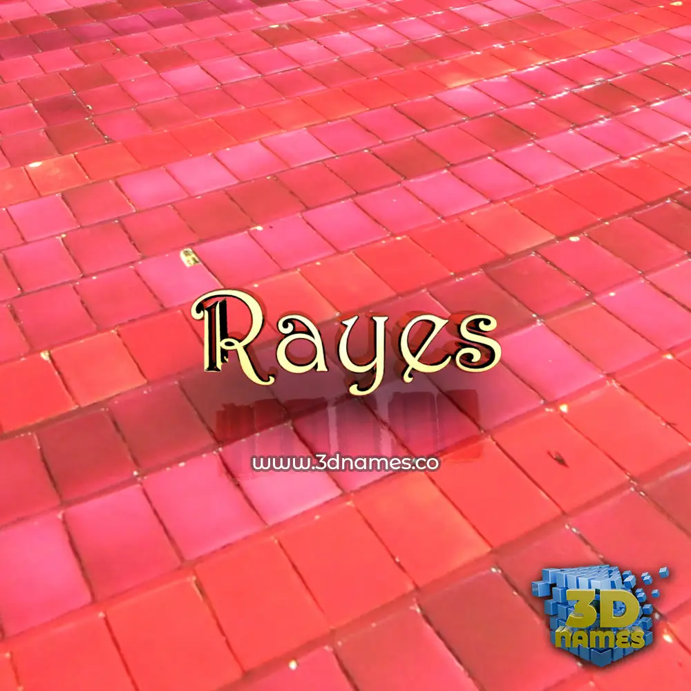 rayes in Red Tiles style - 3D name wallpaper