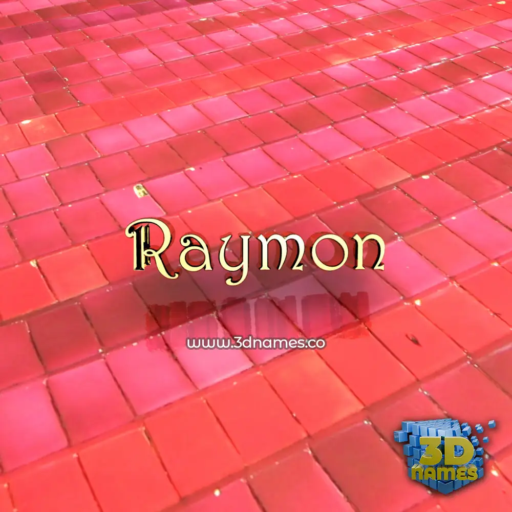raymon in Red Tiles style - 3D name wallpaper