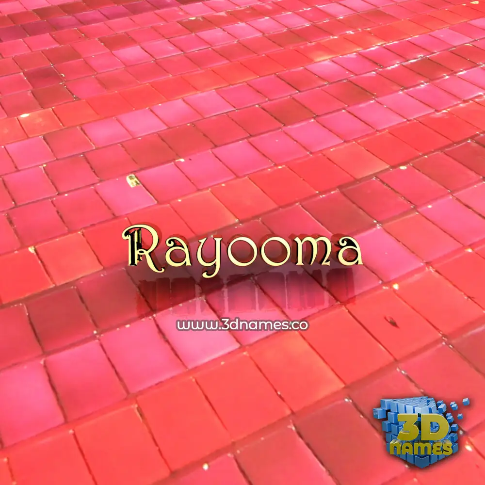 rayooma in Red Tiles style - 3D name wallpaper