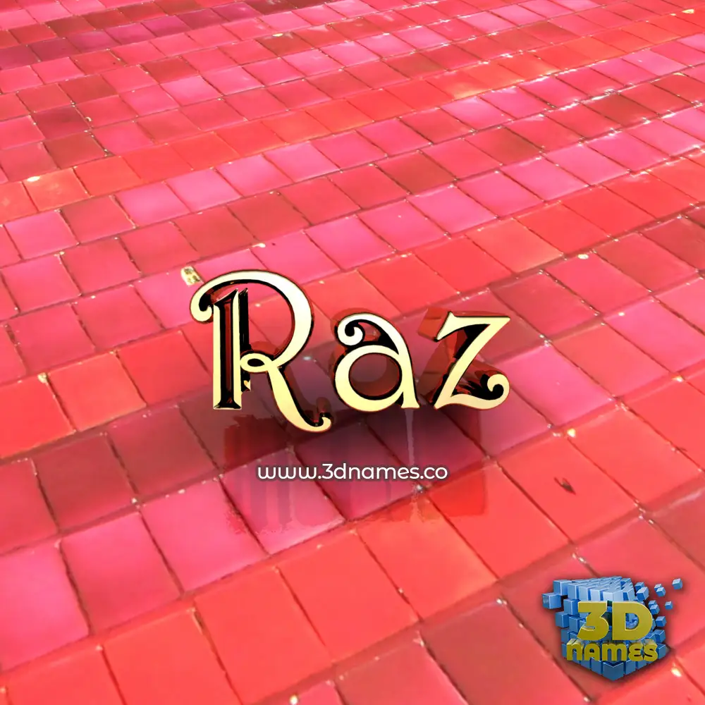 raz in Red Tiles style - 3D name wallpaper