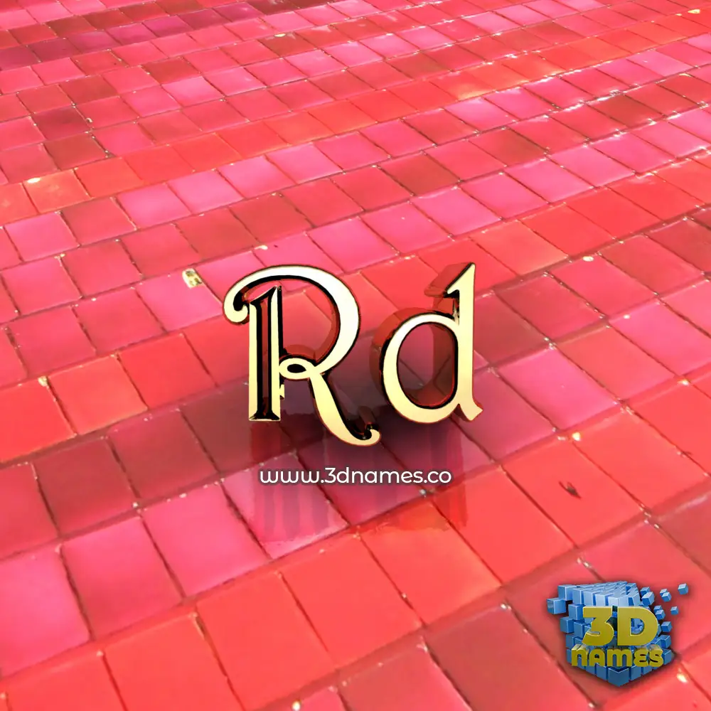 rd in Red Tiles style - 3D name wallpaper