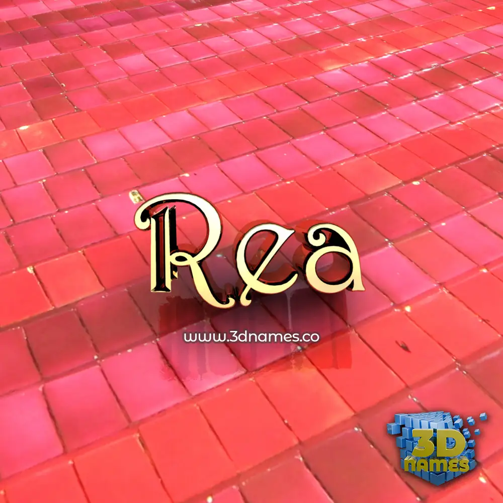 rea in Red Tiles style - 3D name wallpaper