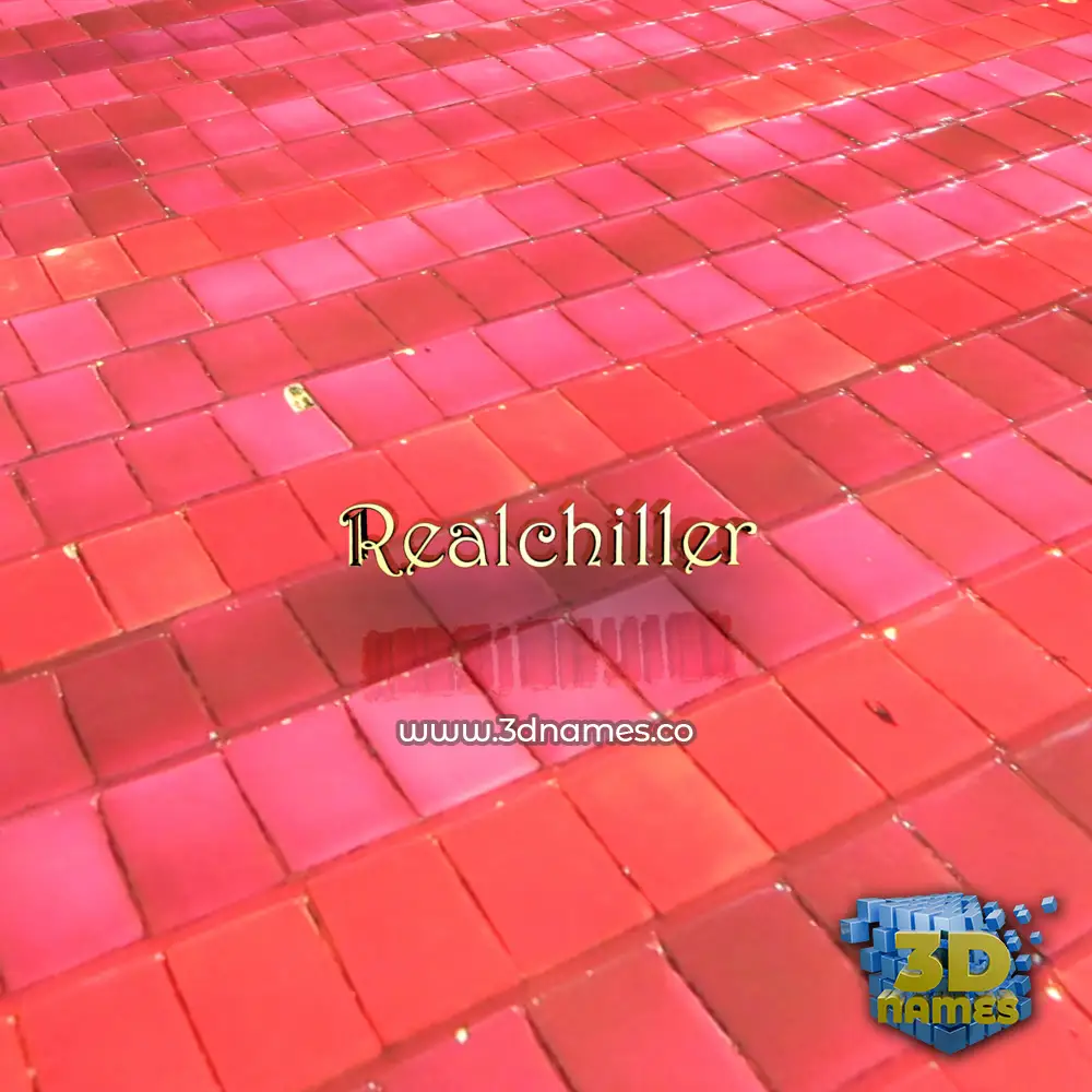 realchiller in Red Tiles style - 3D name wallpaper