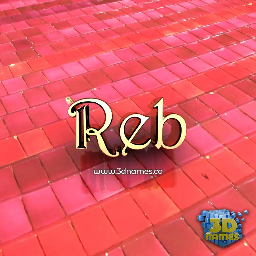 reb in Red Tiles style - 3D name wallpaper