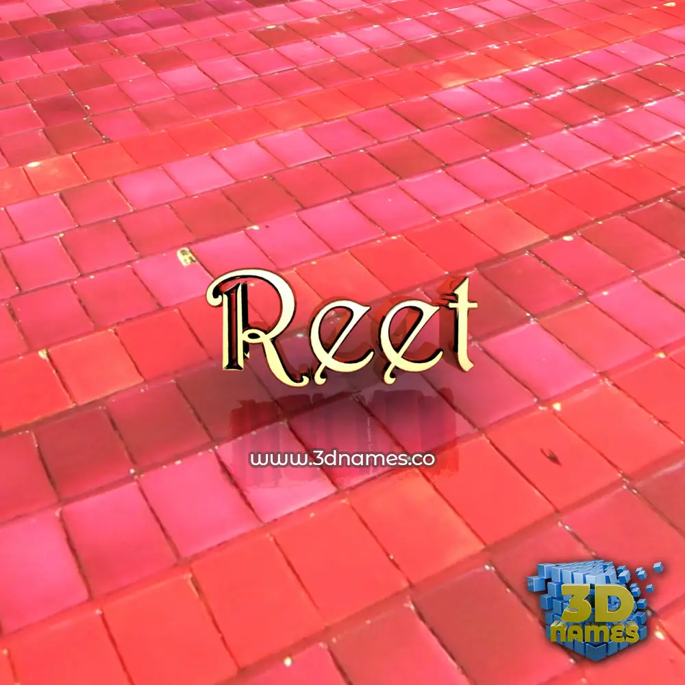 reet in Red Tiles style - 3D name wallpaper