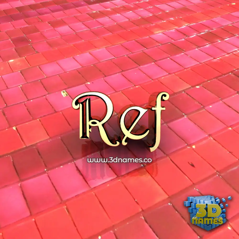 ref in Red Tiles style - 3D name wallpaper