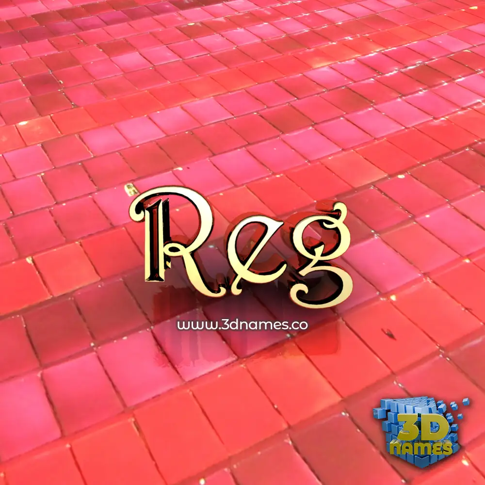 reg in Red Tiles style - 3D name wallpaper