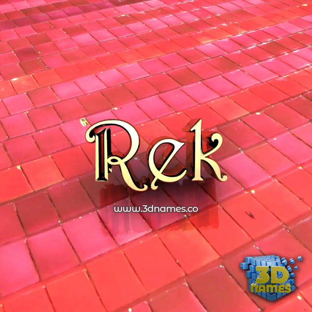 rek in Red Tiles style - 3D name wallpaper
