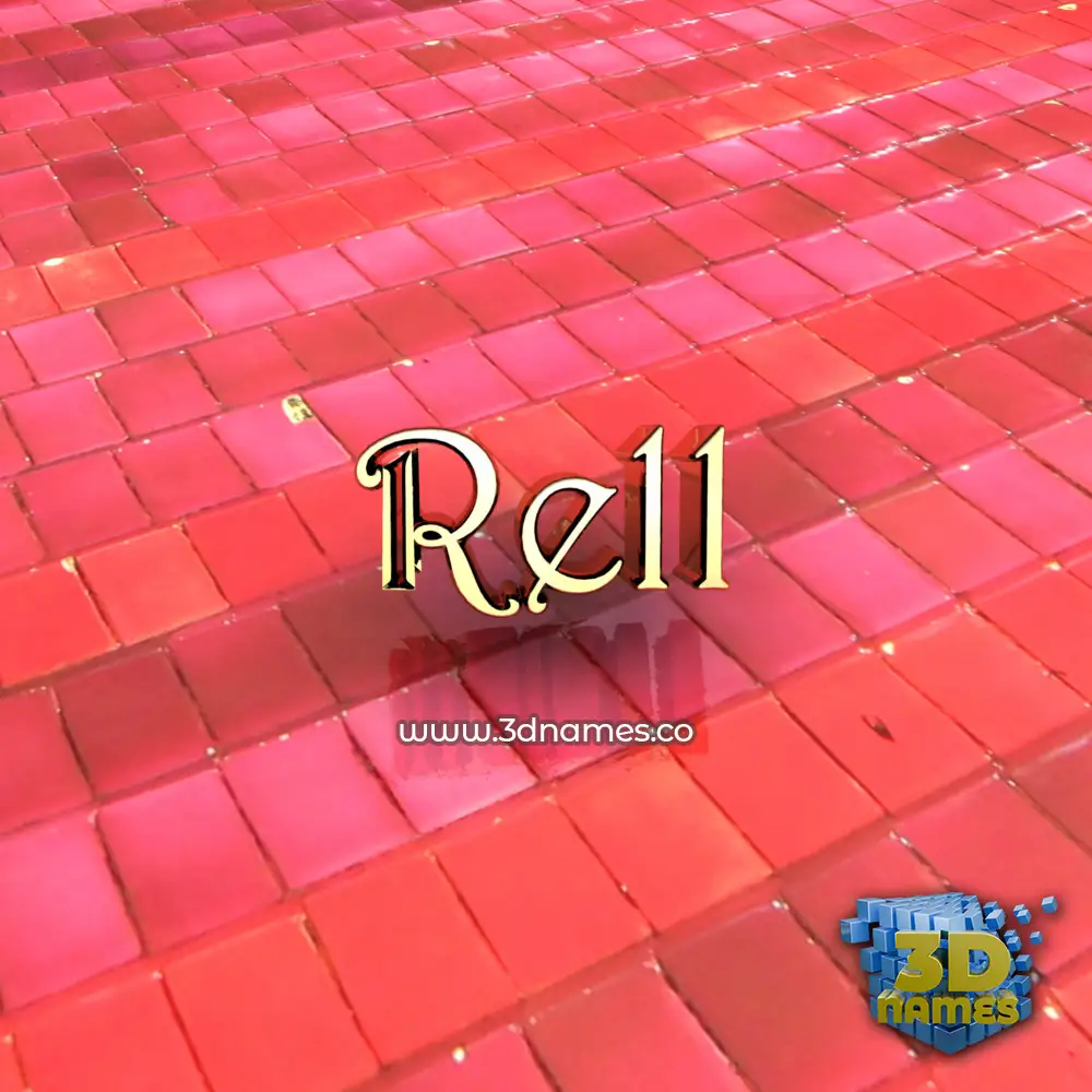 rell in Red Tiles style - 3D name wallpaper