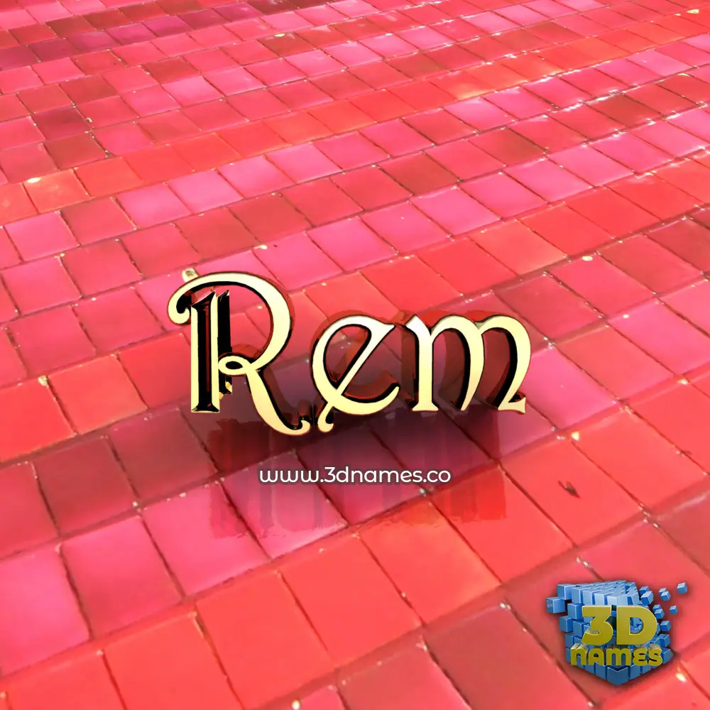 rem in Red Tiles style - 3D name wallpaper