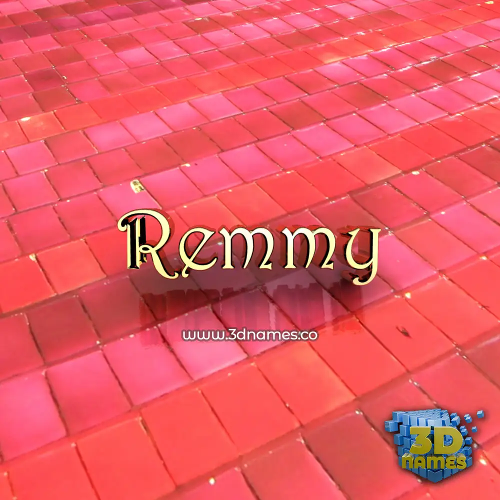 remmy in Red Tiles style - 3D name wallpaper