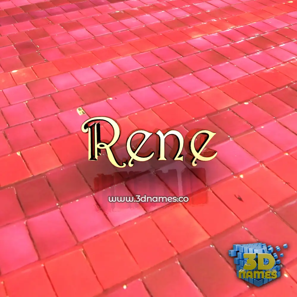 rene in Red Tiles style - 3D name wallpaper