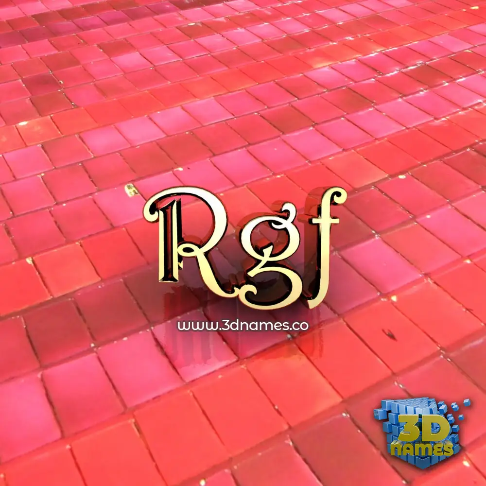 rgf in Red Tiles style - 3D name wallpaper