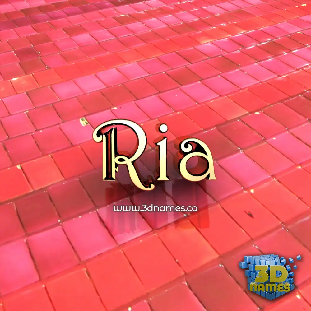 ria in Red Tiles style - 3D name wallpaper