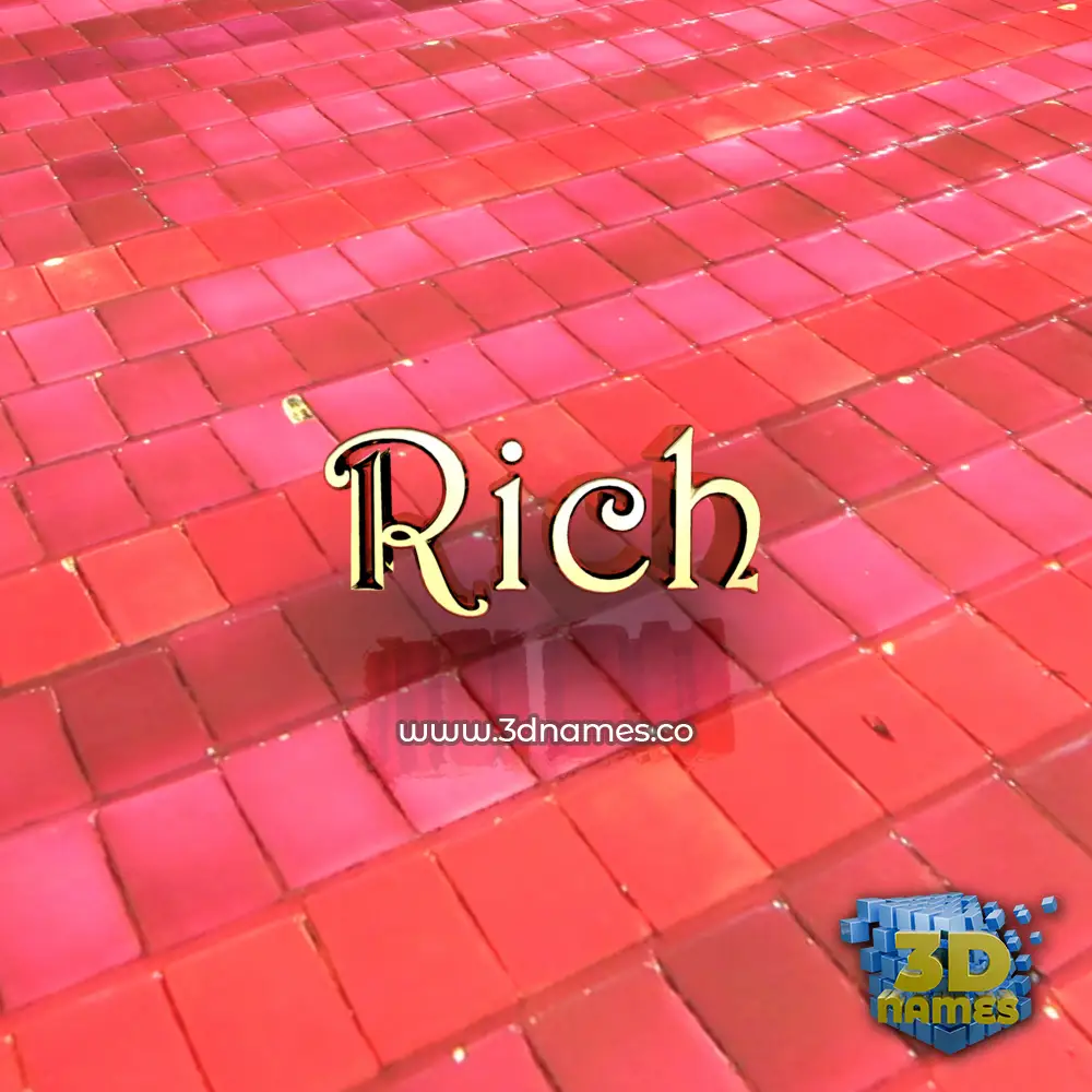 rich in Red Tiles style - 3D name wallpaper