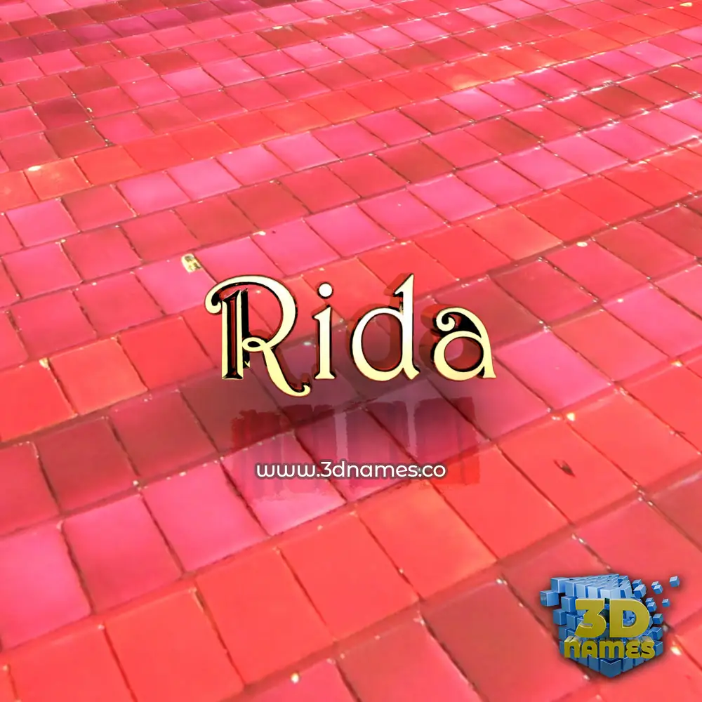 rida in Red Tiles style - 3D name wallpaper