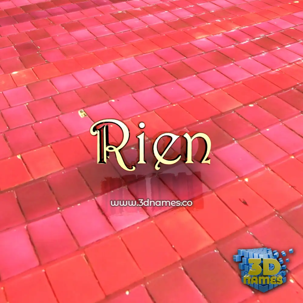 rien in Red Tiles style - 3D name wallpaper