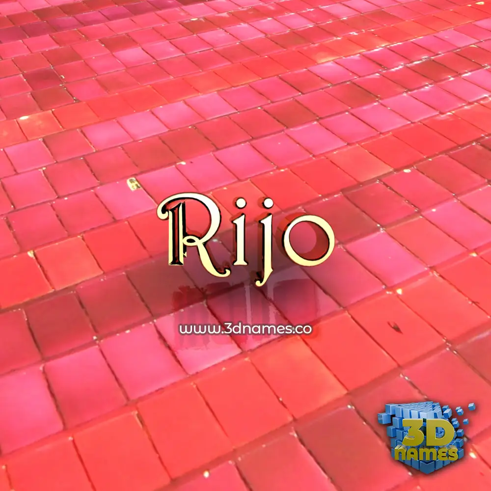 rijo in Red Tiles style - 3D name wallpaper