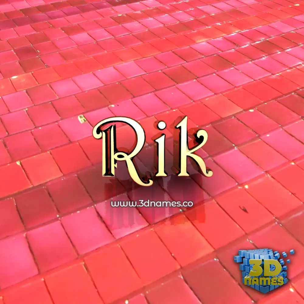 rik in Red Tiles style - 3D name wallpaper