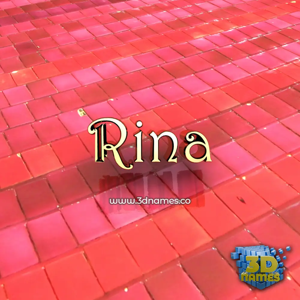 rina in Red Tiles style - 3D name wallpaper