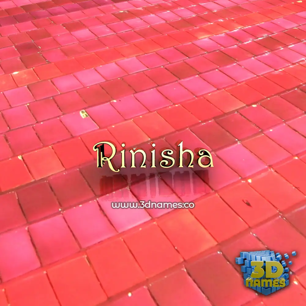 rinisha in Red Tiles style - 3D name wallpaper