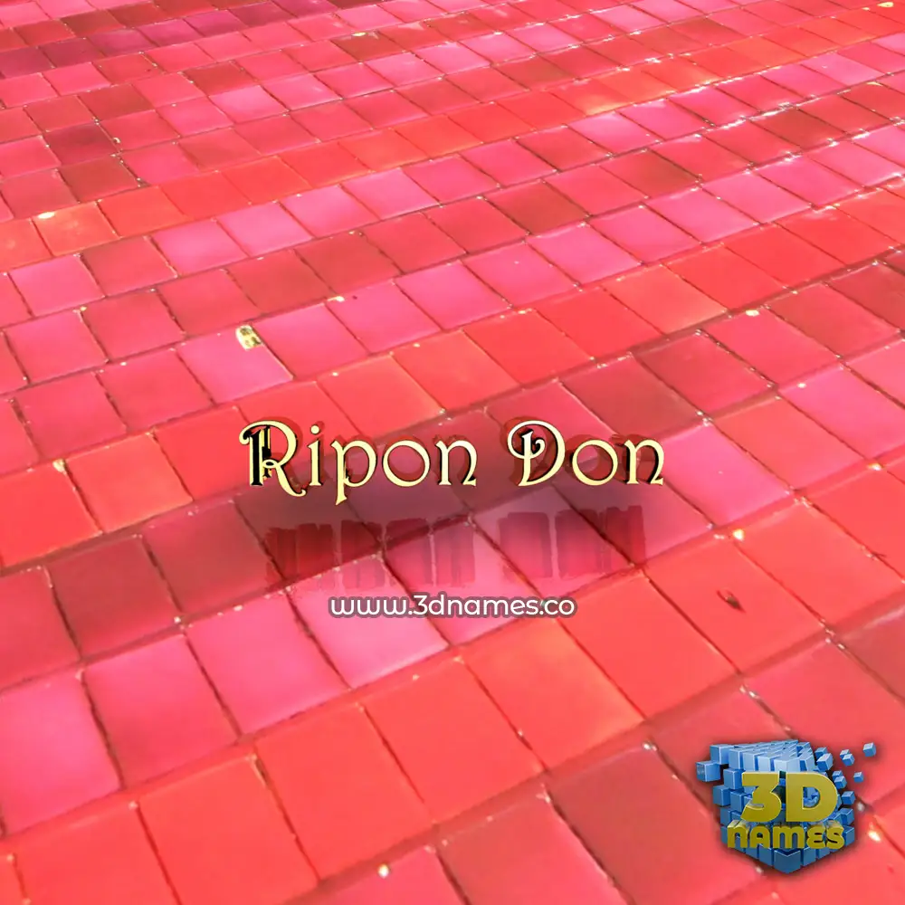 ripon don in Red Tiles style - 3D name wallpaper