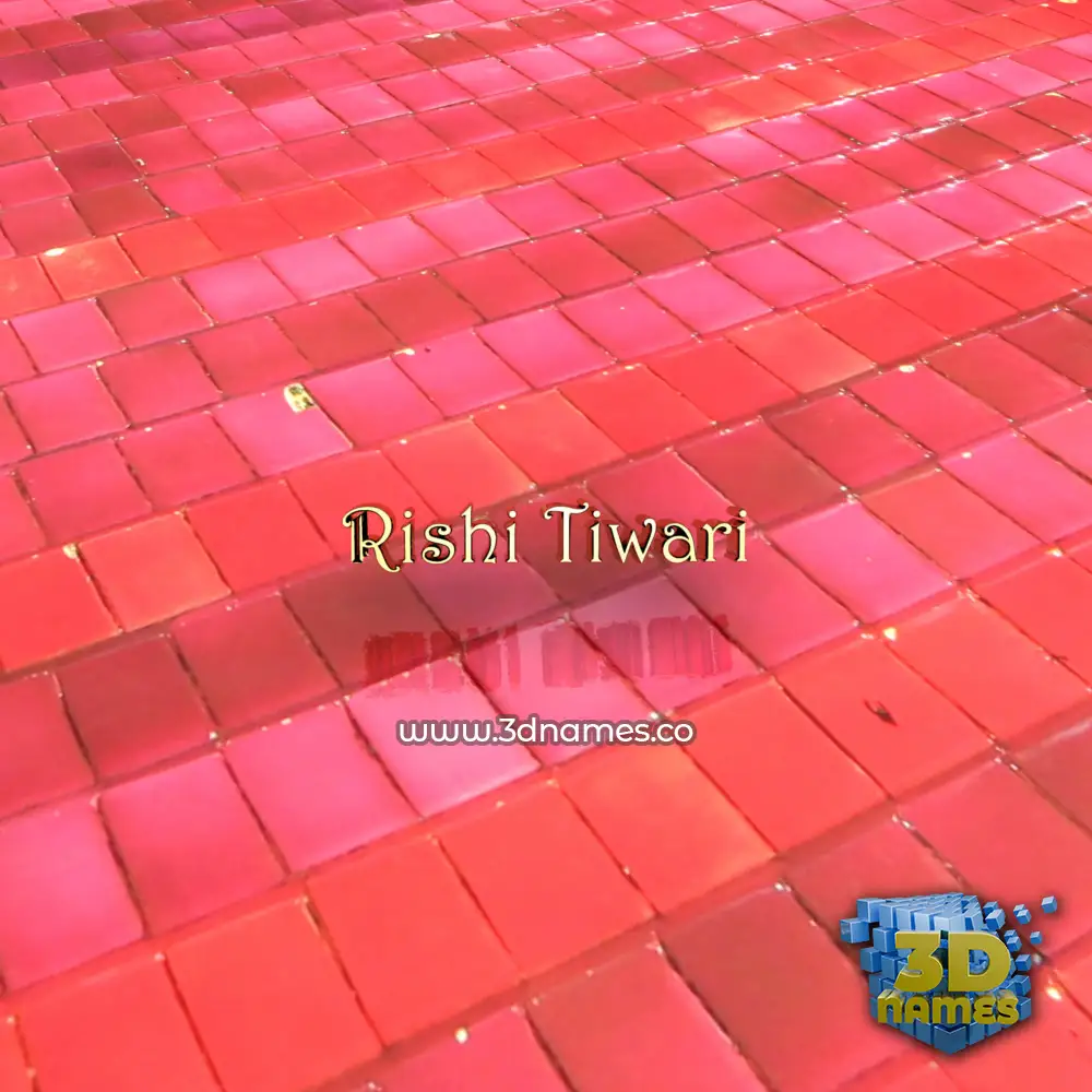 rishi tiwari in Red Tiles style - 3D name wallpaper