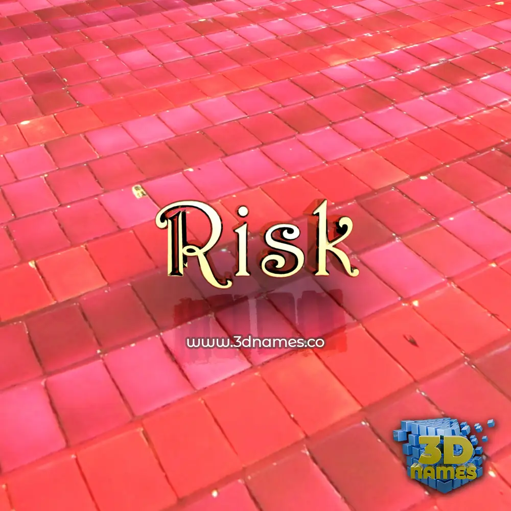 risk in Red Tiles style - 3D name wallpaper
