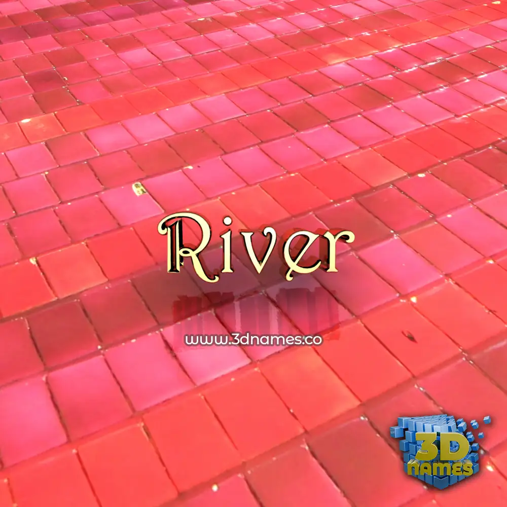 river in Red Tiles style - 3D name wallpaper