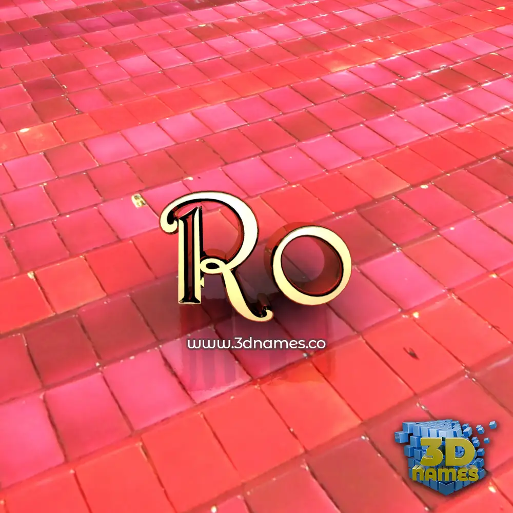 ro in Red Tiles style - 3D name wallpaper