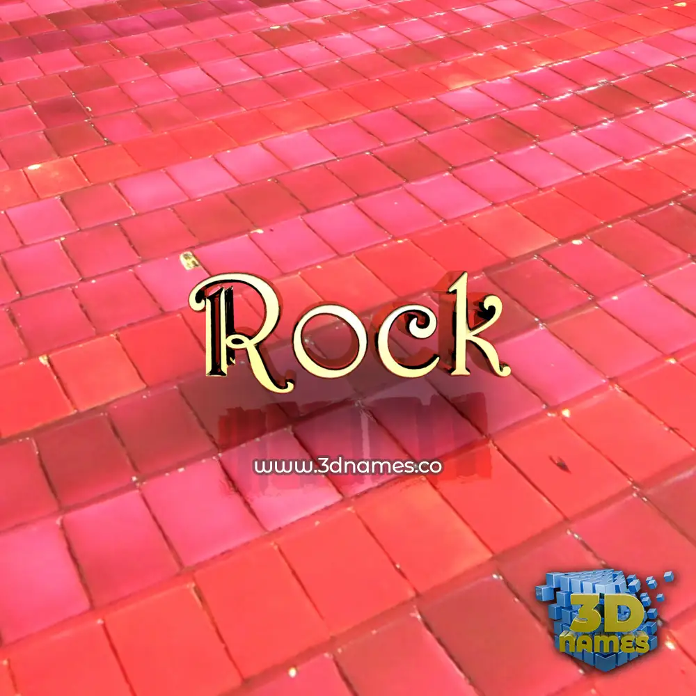 rock in Red Tiles style - 3D name wallpaper