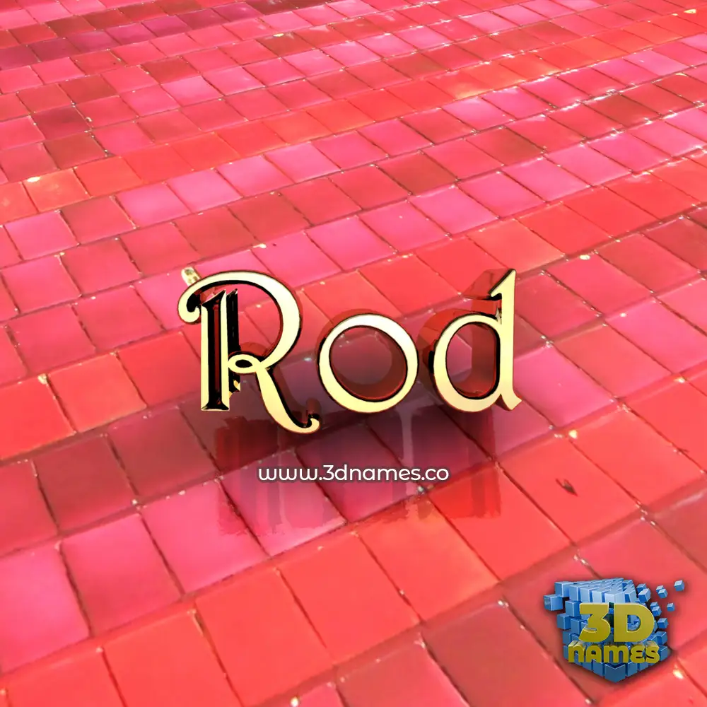 rod in Red Tiles style - 3D name wallpaper