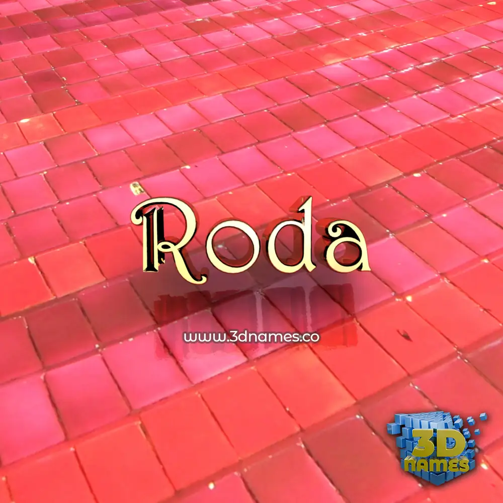 roda in Red Tiles style - 3D name wallpaper