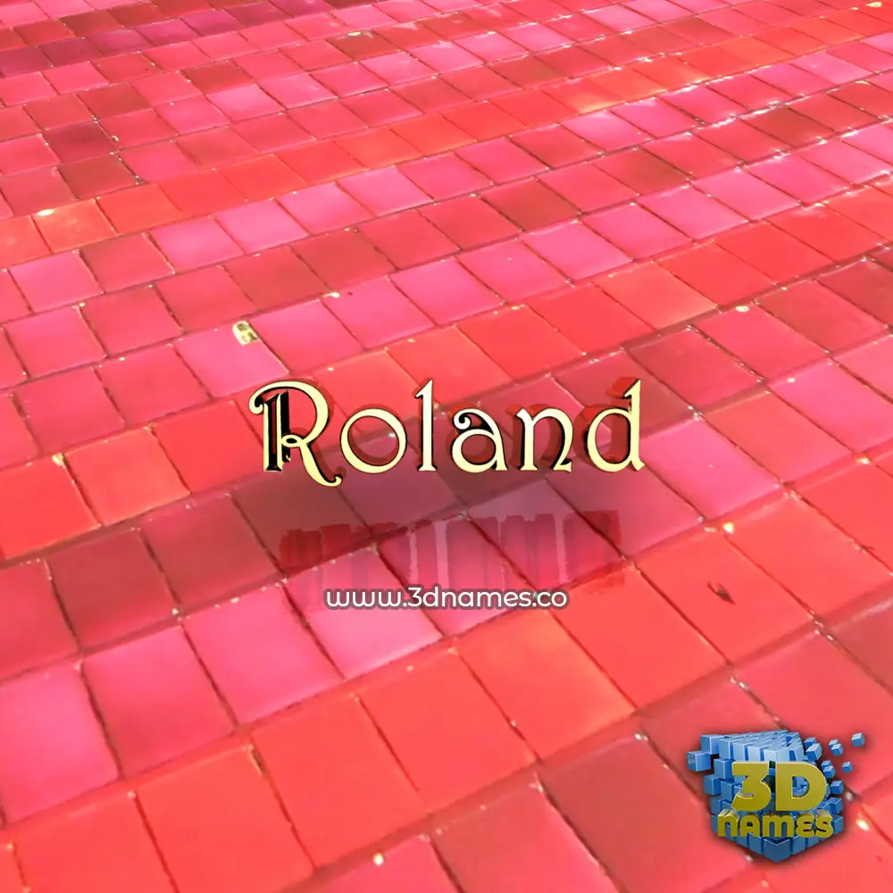 roland in Red Tiles style - 3D name wallpaper