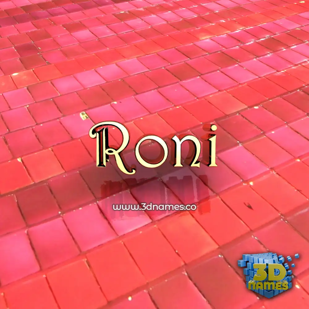 roni in Red Tiles style - 3D name wallpaper