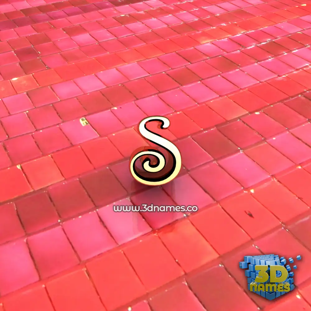 s in Red Tiles style - 3D name wallpaper