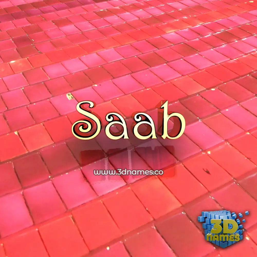 saab in Red Tiles style - 3D name wallpaper