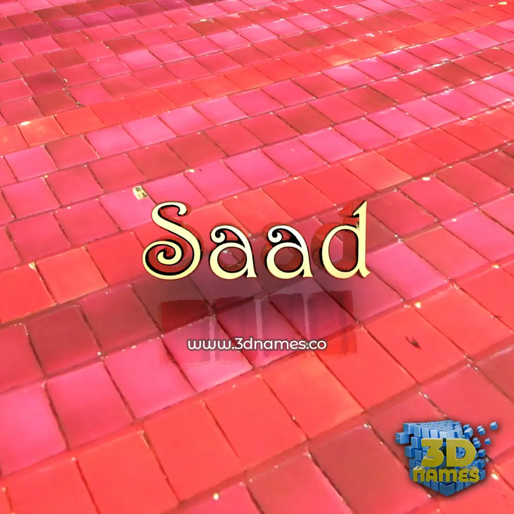 saad in Red Tiles style - 3D name wallpaper