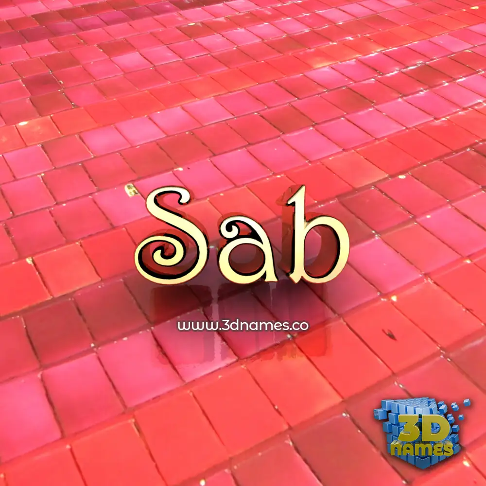 sab in Red Tiles style - 3D name wallpaper