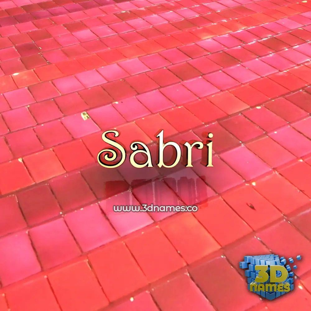 sabri in Red Tiles style - 3D name wallpaper