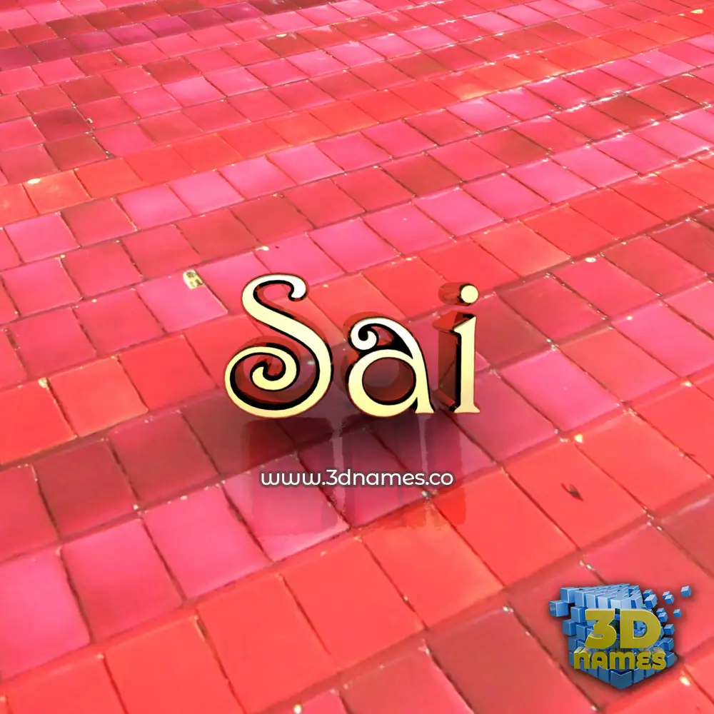 sai in Red Tiles style - 3D name wallpaper