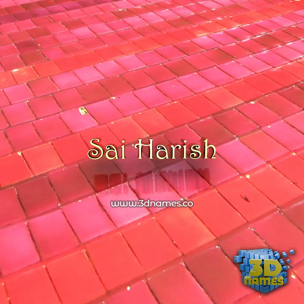 sai harish in Red Tiles style - 3D name wallpaper