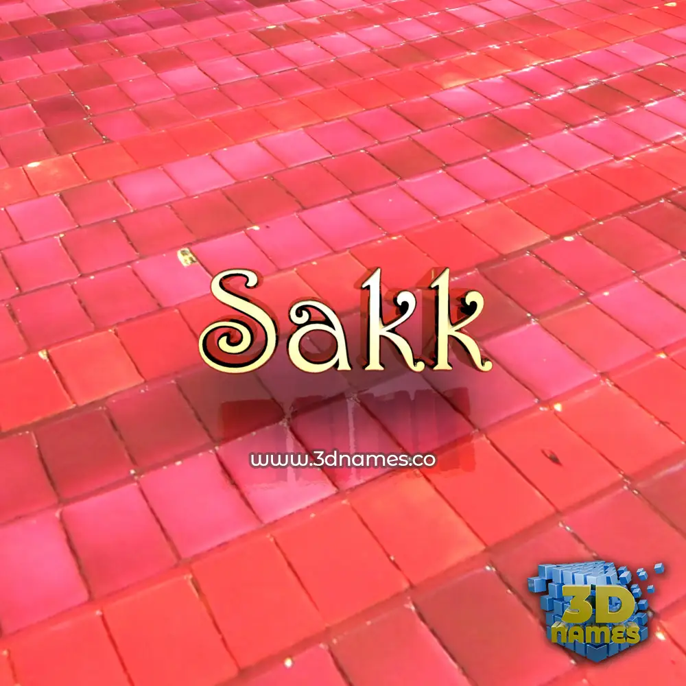 sakk in Red Tiles style - 3D name wallpaper