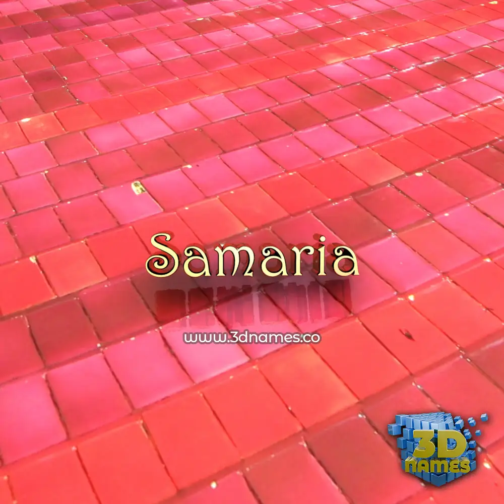 samaria in Red Tiles style - 3D name wallpaper