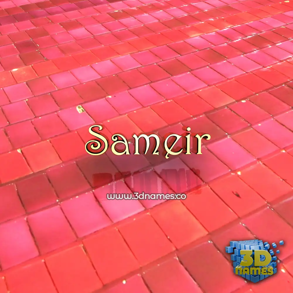 sameir in Red Tiles style - 3D name wallpaper