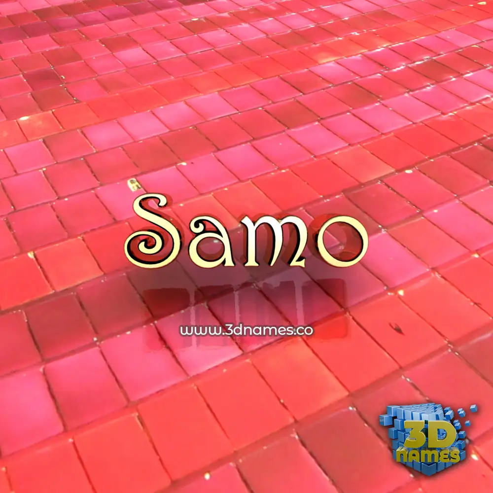 samo in Red Tiles style - 3D name wallpaper