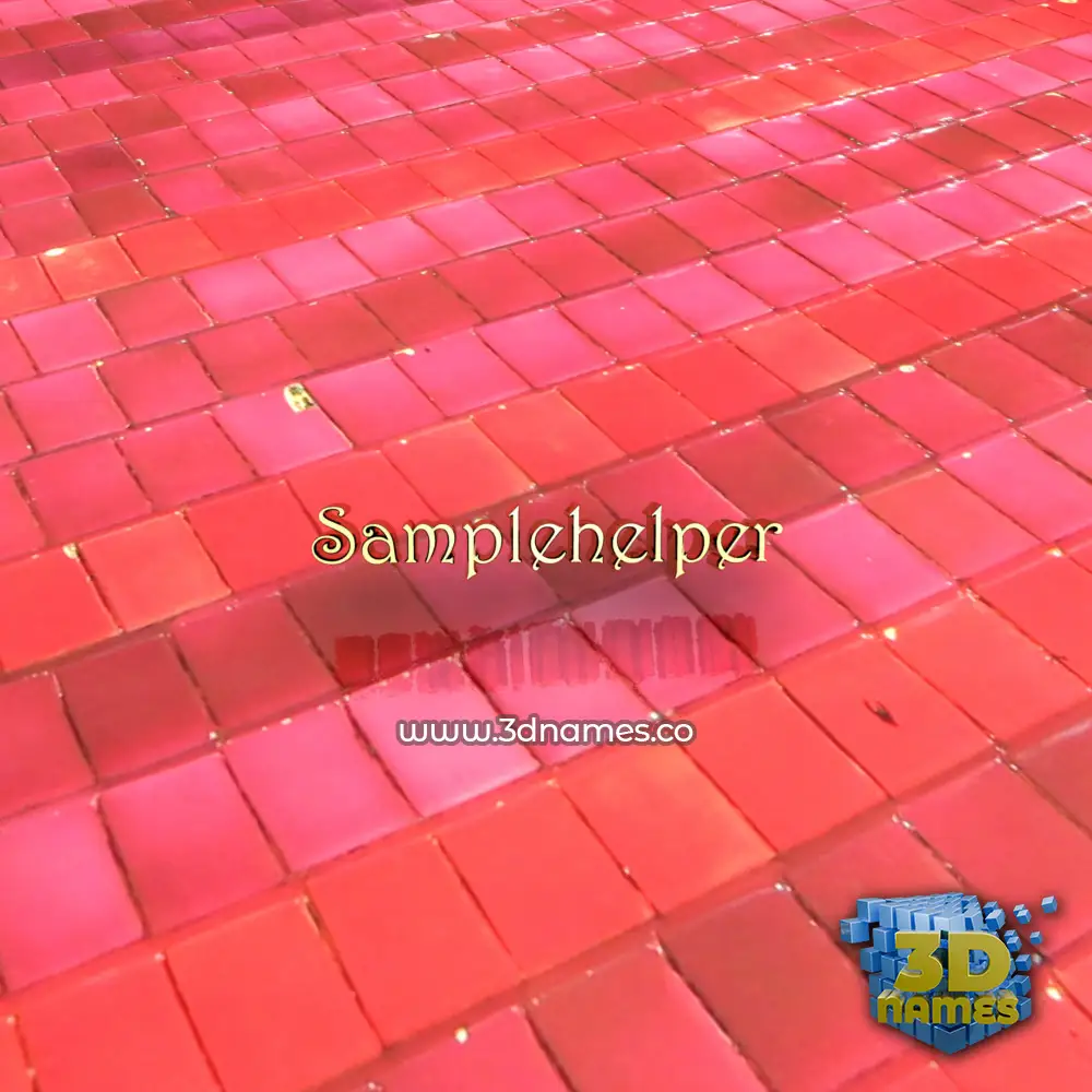 samplehelper in Red Tiles style - 3D name wallpaper