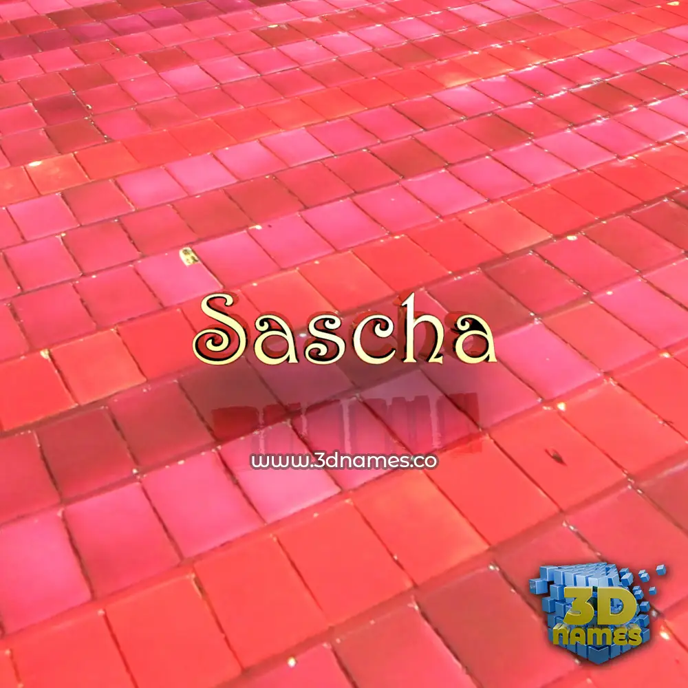 sascha in Red Tiles style - 3D name wallpaper