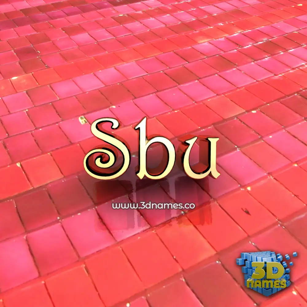 sbu in Red Tiles style - 3D name wallpaper