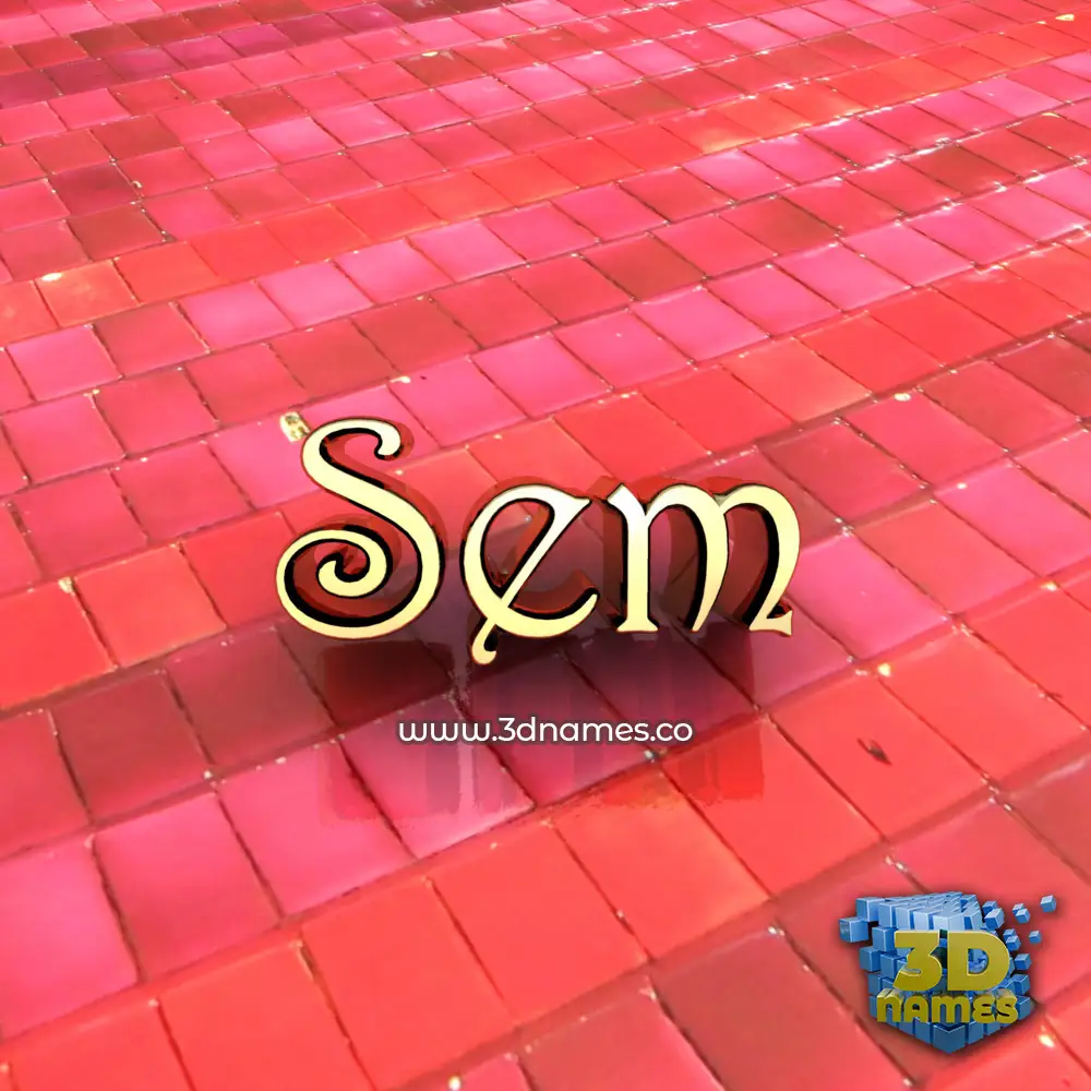 sem in Red Tiles style - 3D name wallpaper